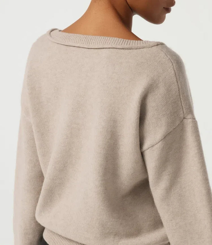 V Neck Long Sleeve Casual Jumper