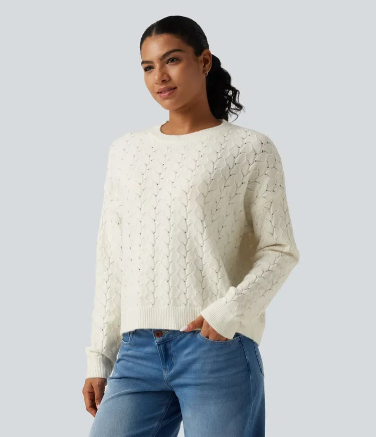 Round Neck Long Sleeve Causal Jumper