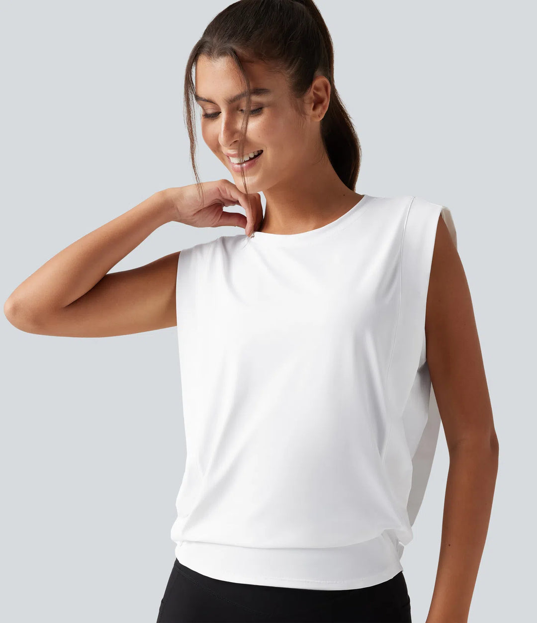 Round Neck Sleeveless Cool Touch Work Sports Top-UPF50+