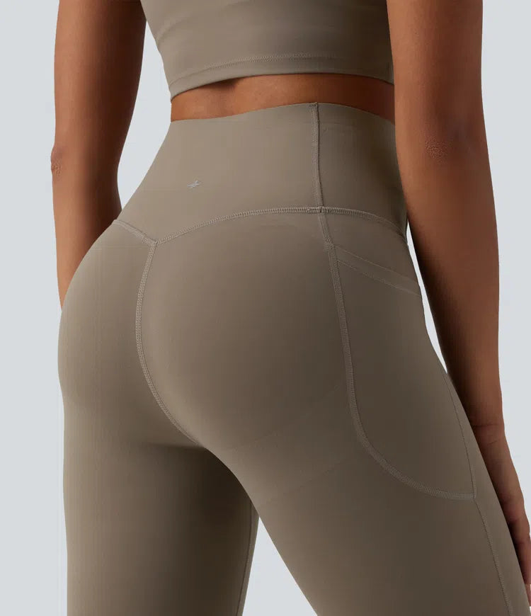 Halara UltraSculpt High Waisted Butt Lifting Tummy Control Bootcut Yoga Leggings with Pockets
