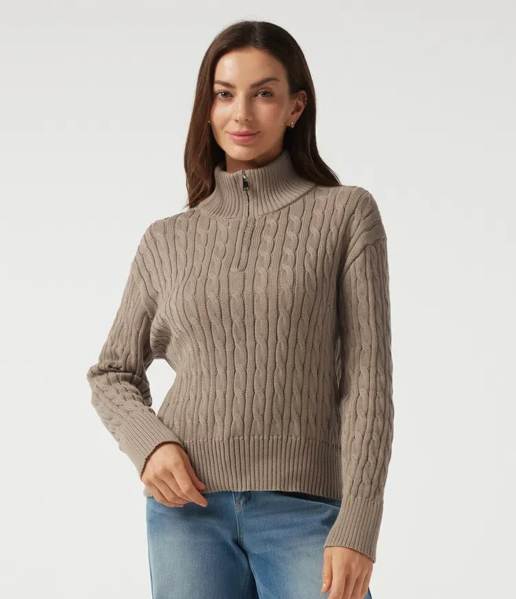 Mock Neck Long Sleeve Work Jumper