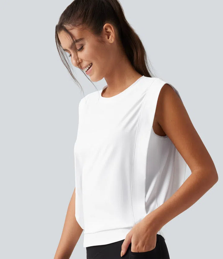 Round Neck Sleeveless Cool Touch Work Sports Top-UPF50+