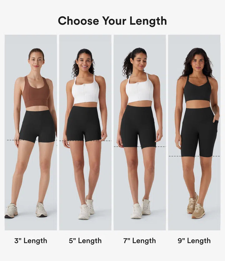 Halara UltraSculpt High Waisted Tummy Control Pocket Shaping Training Biker Shorts 7&