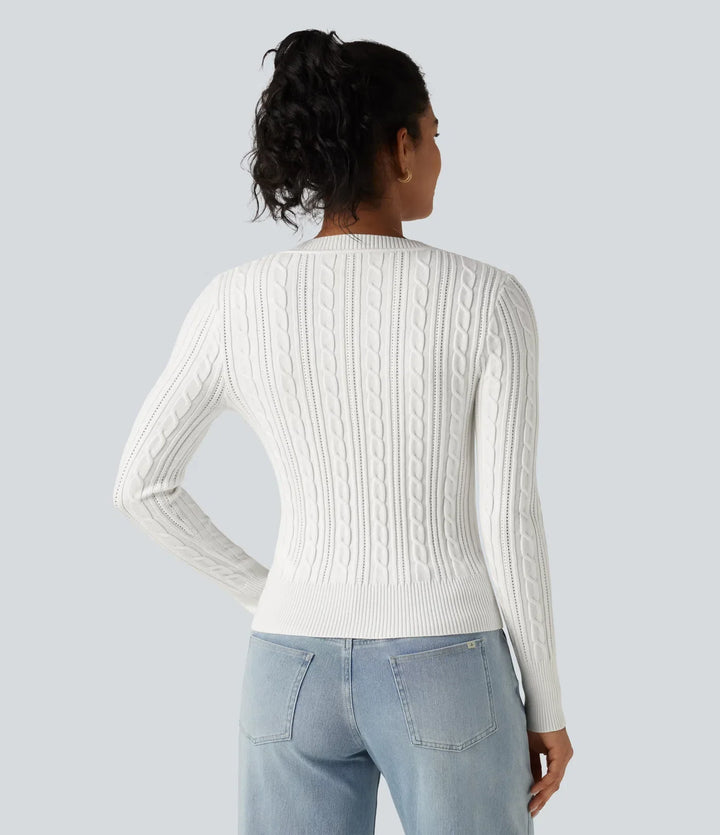 V Neck Long Sleeve Casual Jumper