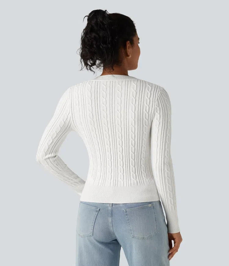 V Neck Long Sleeve Casual Jumper