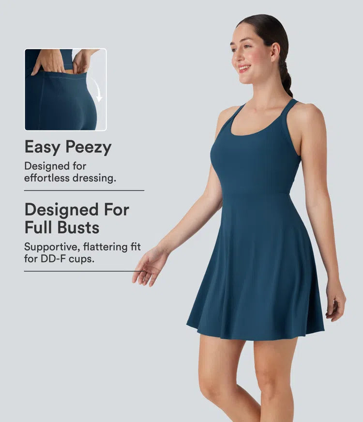 Flare Low Support Dance Active Dress-Longer Length-Easy Peezy Edition DD-F Cups