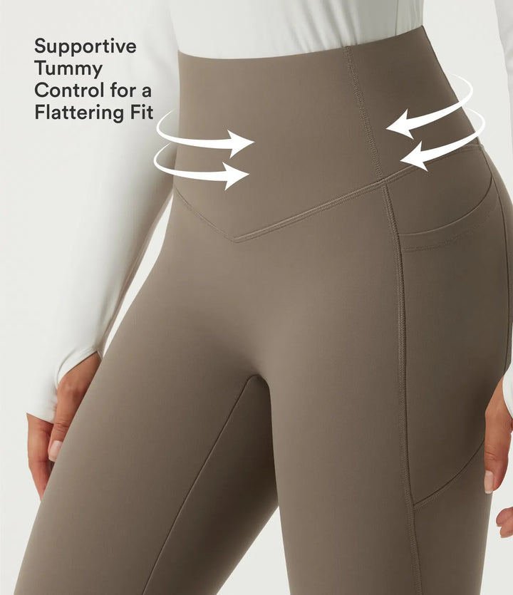 Halara UltraSculpt Heat High Waisted Tummy Control Fleece Yoga Leggings with Pockets