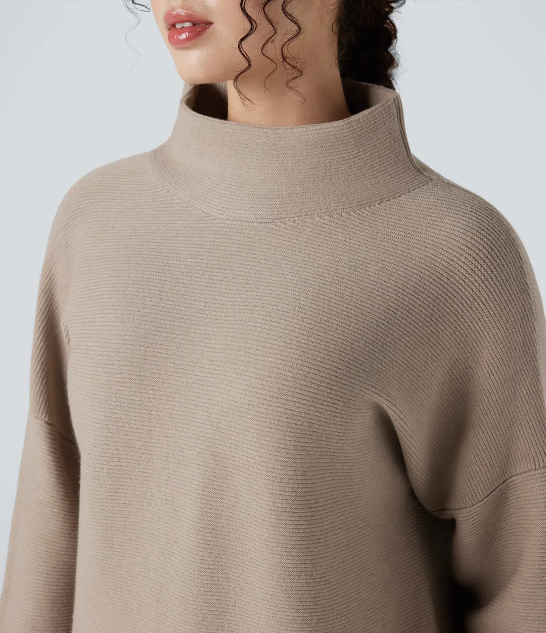 Mock-neck Long Sleeve Casual Jumper