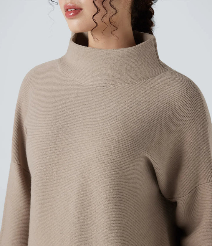 Mock-neck Long Sleeve Casual Jumper