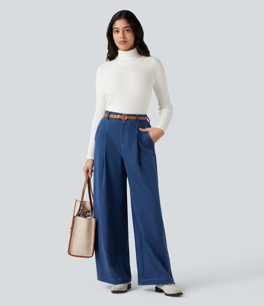 High Neck Long Sleeve Work Jumper