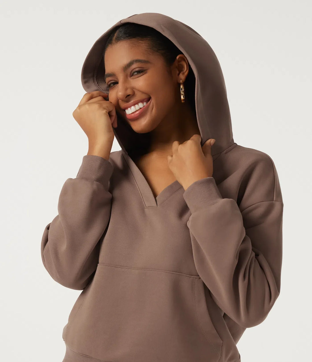 Hooded Long Sleeve Fleece Casual Sweatshirt with Pocket