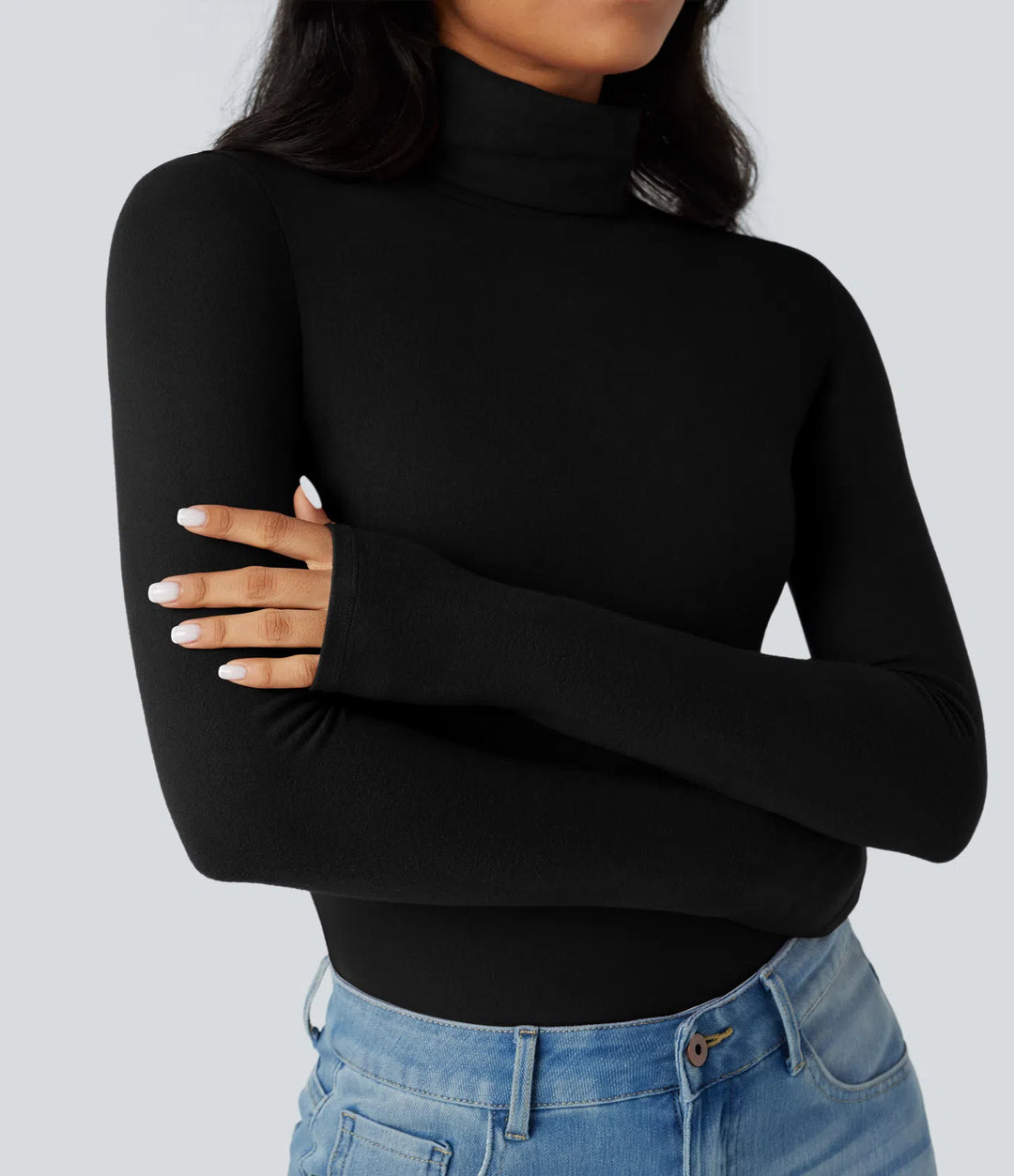 Halara HeatCore Turtleneck Long Sleeve Thumb Hole Casual Warming Top