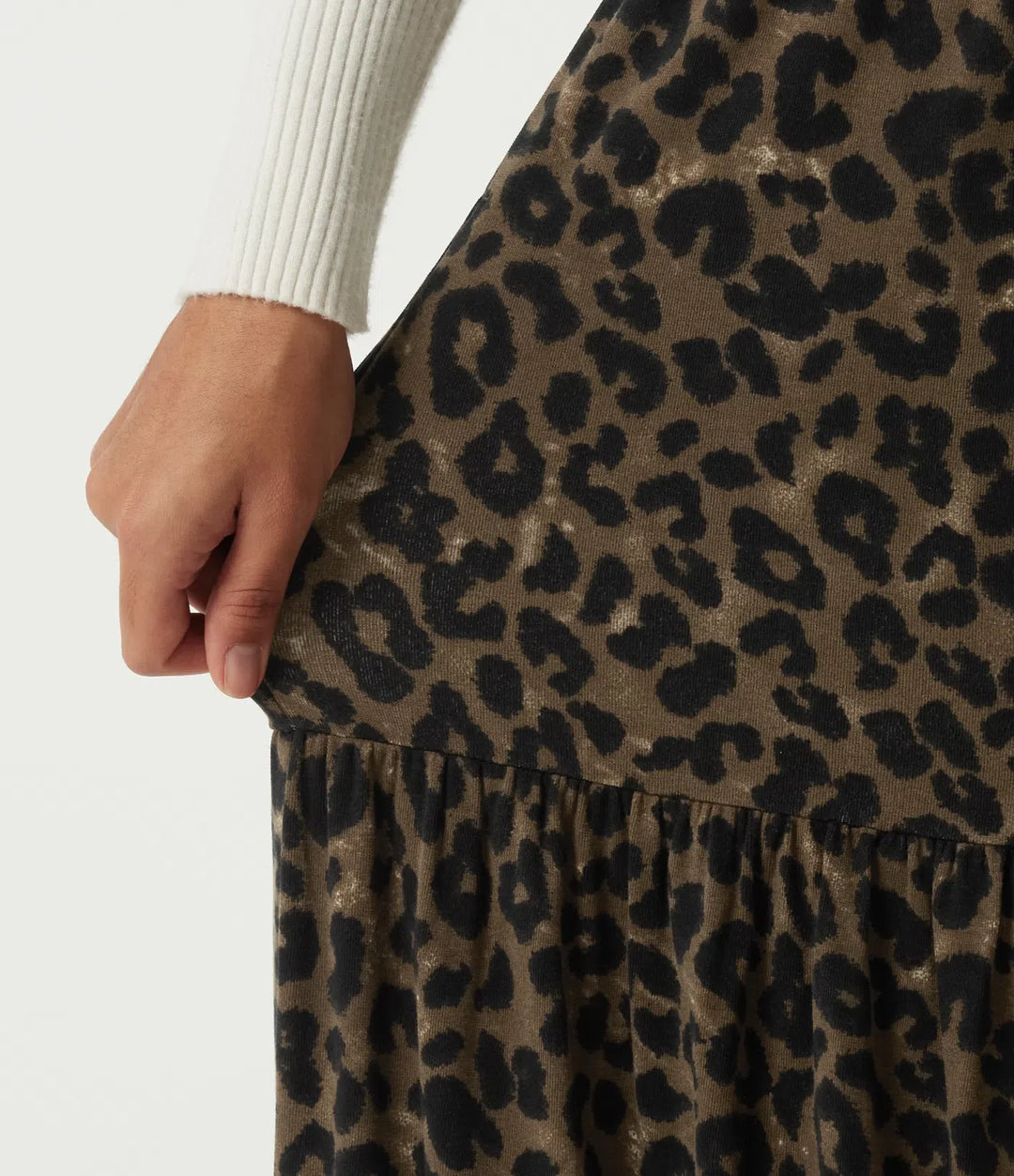 High Waisted Leopard Print Baggy Casual Trousers with Pockets