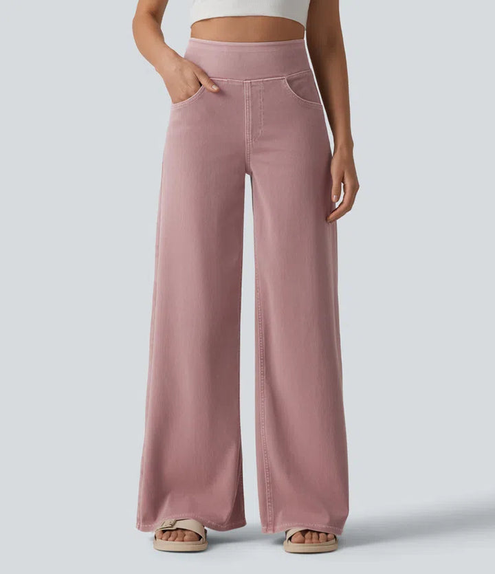 Halara Flex High Waisted Wide Leg colourful Casual Jeans with Pockets