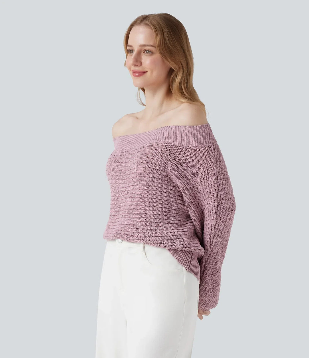 Off Shoulder Long Sleeve Casual Jumper