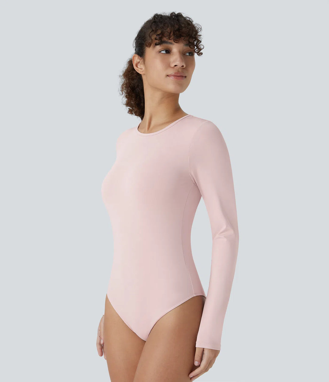 Round Neck Long Sleeve Button Casual Bodysuit