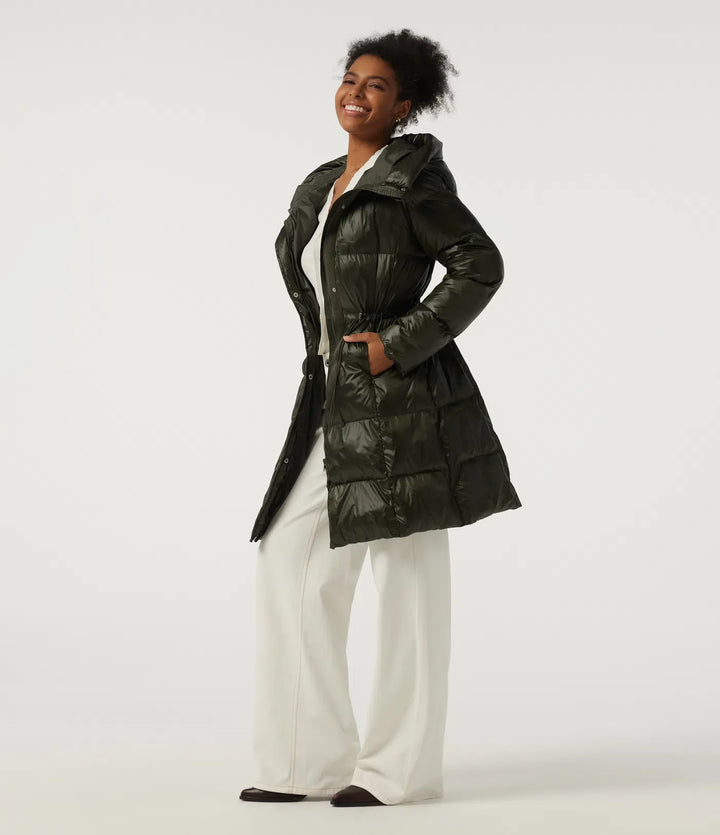 Hooded Long Sleeve Quilted Puffer Work Padded Jacket with Pockets