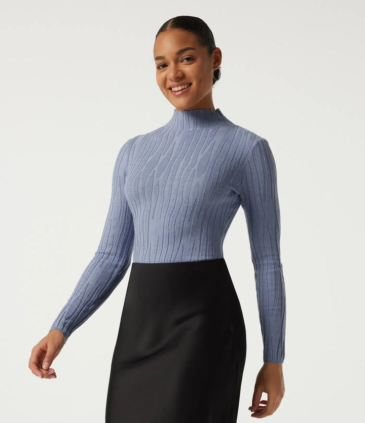 Mock Neck Long Sleeve Work Jumper
