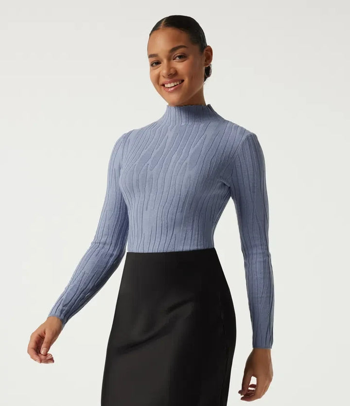 Mock Neck Long Sleeve Work Jumper