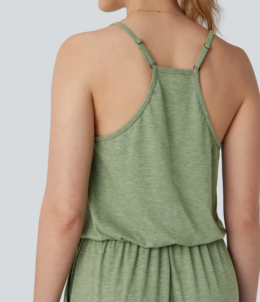 Adjustable &amp; Removable Strap Pocket Wide Leg Jumpsuit