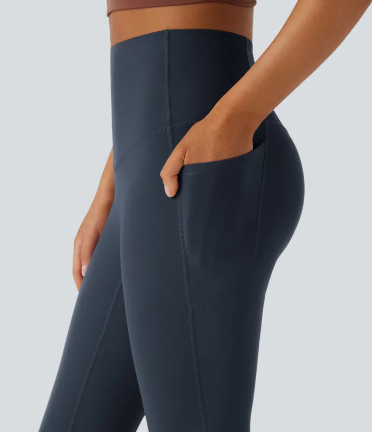 Halara UltraSculpt High Waisted Tummy Control Pocket Shaping Yoga Bootcut Leggings