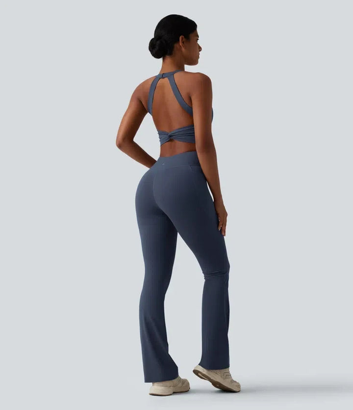 Halara UltraSculpt Tummy Control Bootcut Training Jumpsuit with Pockets-Easy Peezy Edition