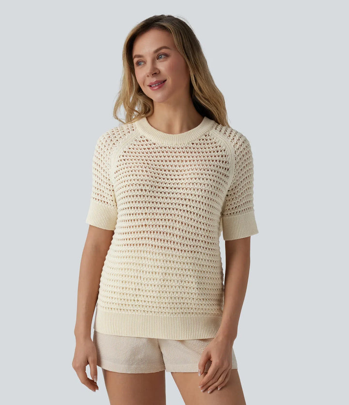 Round Neck Short Sleeve Jumper