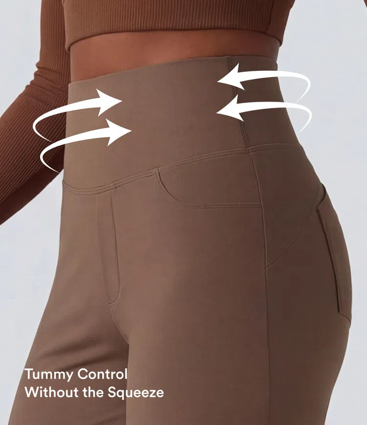 DayStretch High Waisted Tummy Control Wide Leg Yoga Trousers with Pockets