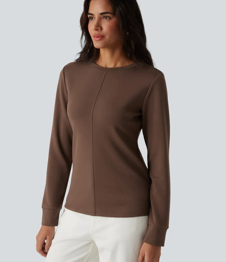 SpacerTek Round Neck Long Sleeve Casual Sweatshirt