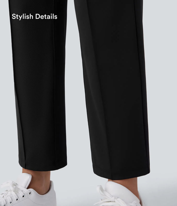 Mid High Waisted Pockets Quick Dry Golf Trousers-Golf Tee-UPF40+