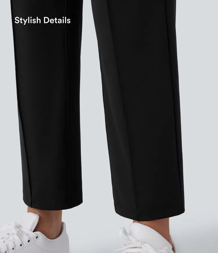 Mid High Waisted Pockets Quick Dry Golf Trousers-Golf Tee-UPF40+
