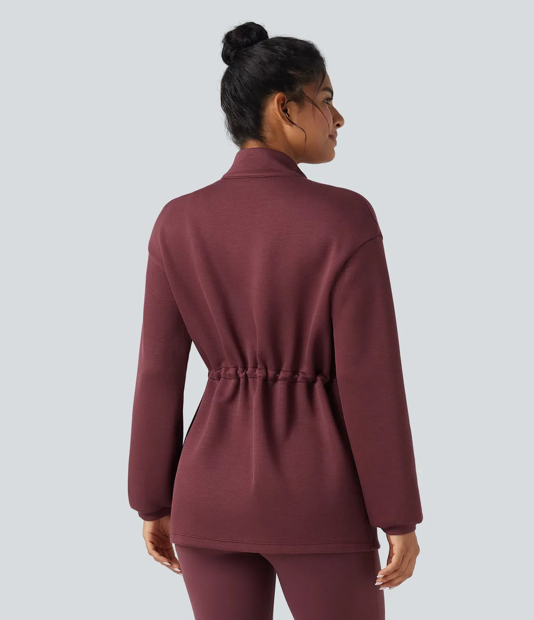 SpacerTek Turtleneck Long Sleeve Drawstring Casual Jacket with Pockets