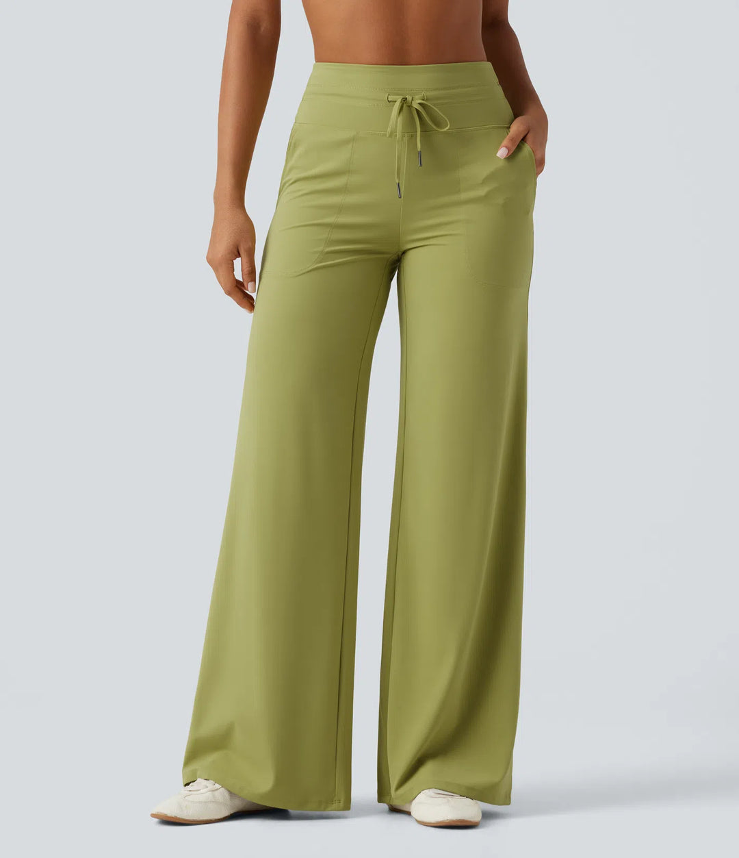 Halara UltraSculpt High Waisted Drawstring Straight Leg Yoga Trousers with Pockets