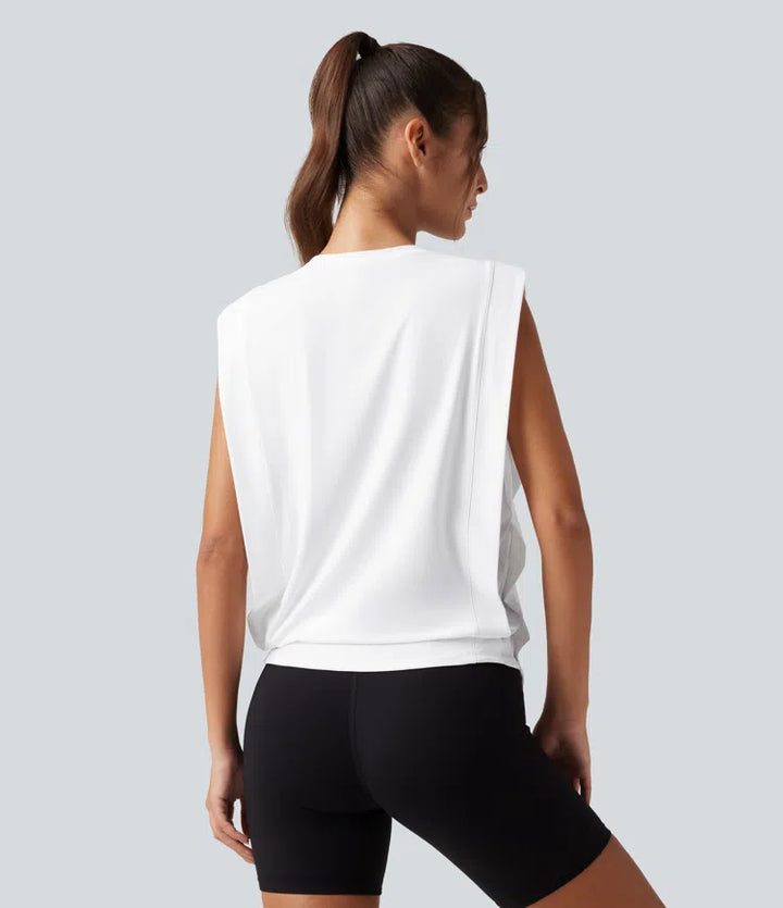 Round Neck Sleeveless Cool Touch Work Sports Top-UPF50+