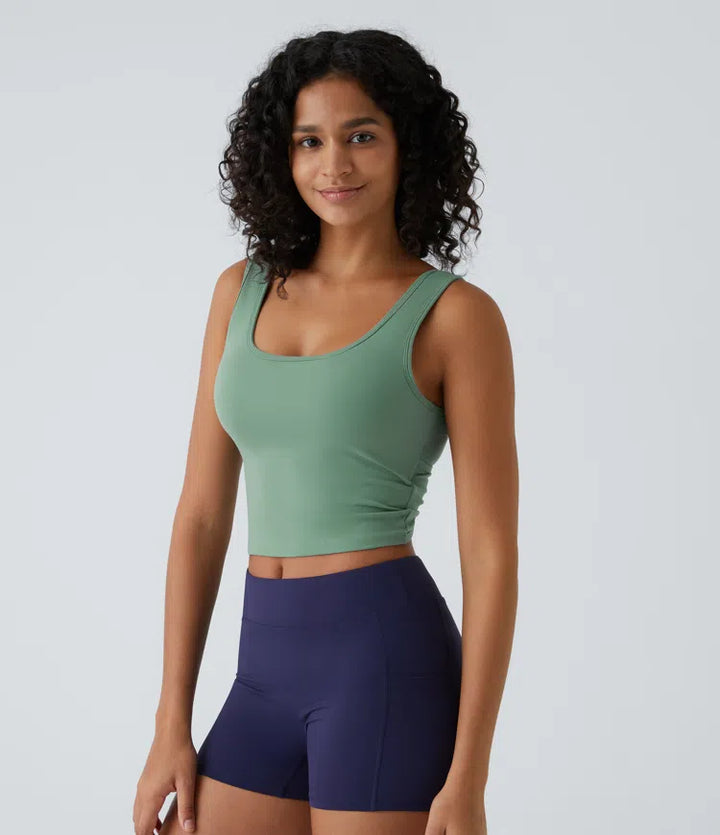 U Neck Crossover Barre Ballet Dance Tank Vest Top A-D Cups