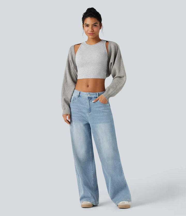 Reglan Long Sleeve Relaxed Fit Casual Jumper Shrug