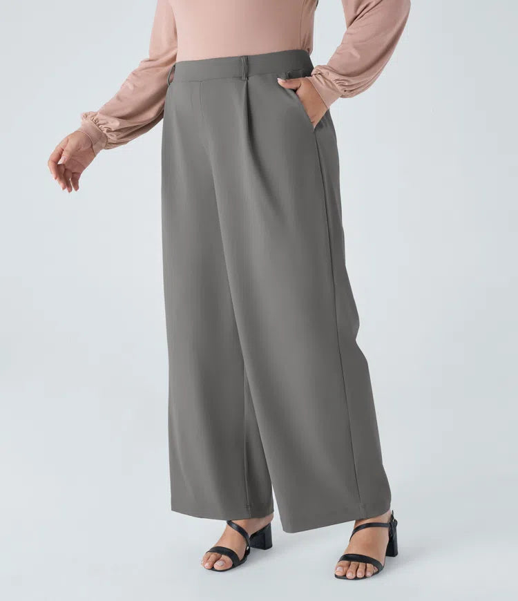 Halara Flex DayStretch High Waisted Pocket Straight Leg Work Plus Size Trousers