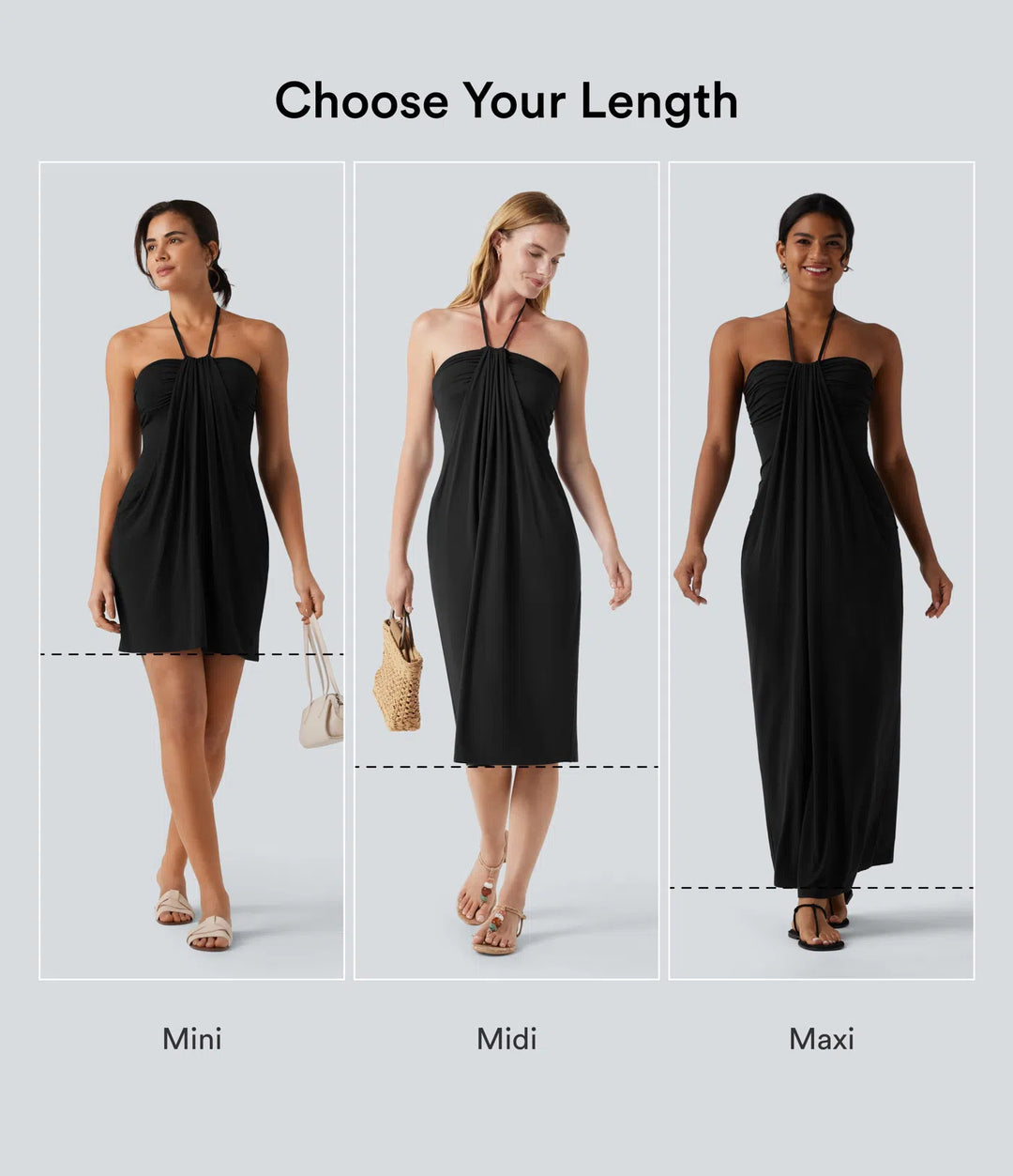 Halter Tie Back Mini Resort Dress with Pockets
