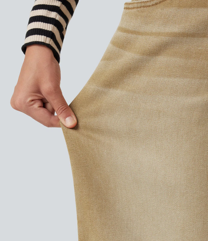 Low Rise Wide Leg colourful Casual Jeans with Pockets