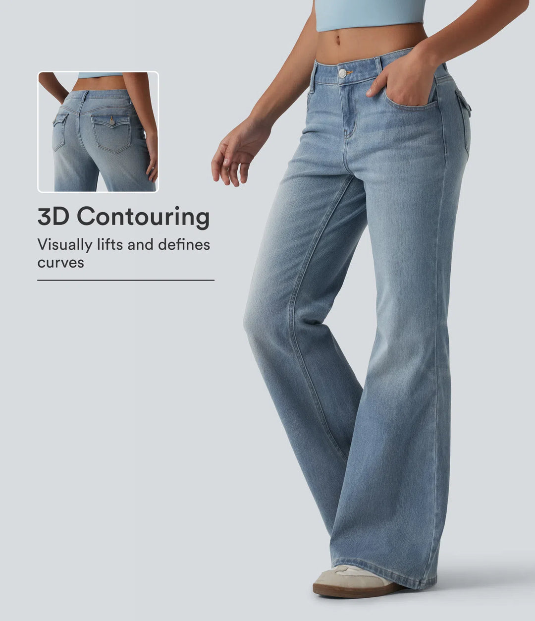 Halara Flex Low Rise Flare Casual Jeans with Pockets