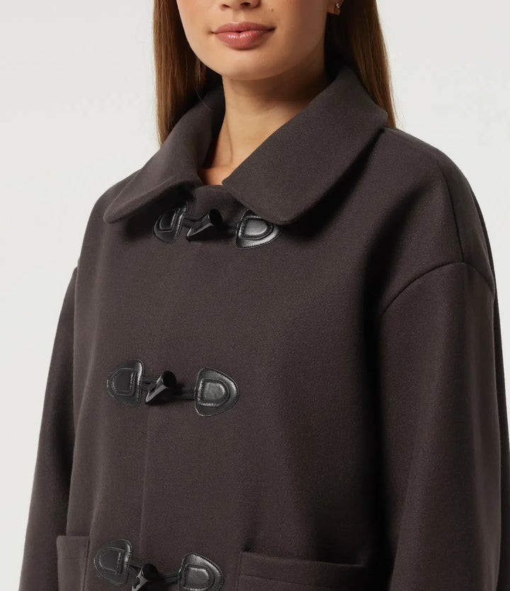 Collared Long Sleeve Casual Coat with Pockets