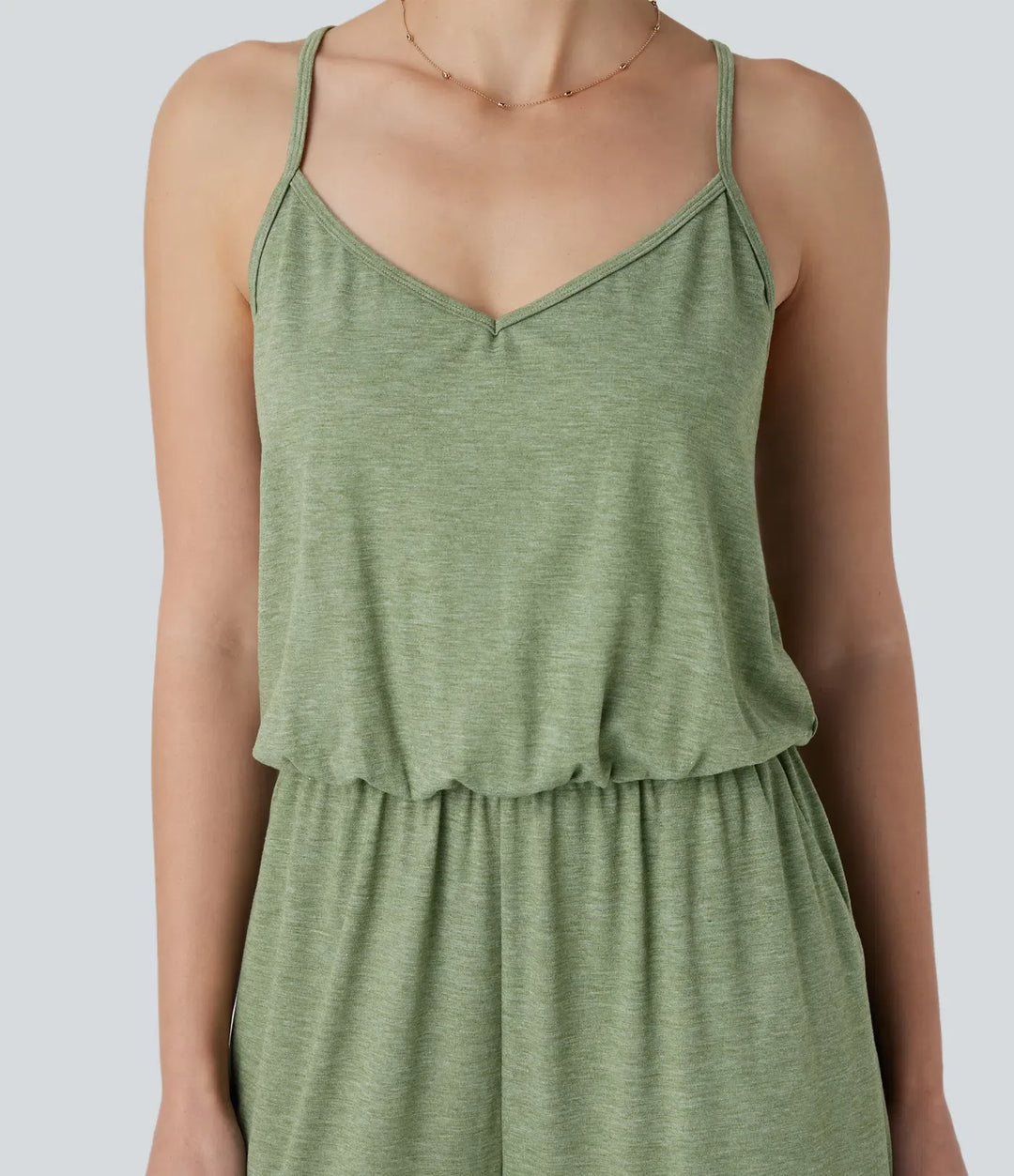 Adjustable &amp; Removable Strap Pocket Wide Leg Jumpsuit