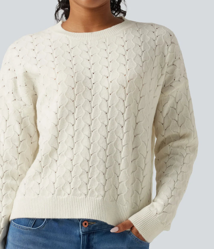 Round Neck Long Sleeve Causal Jumper