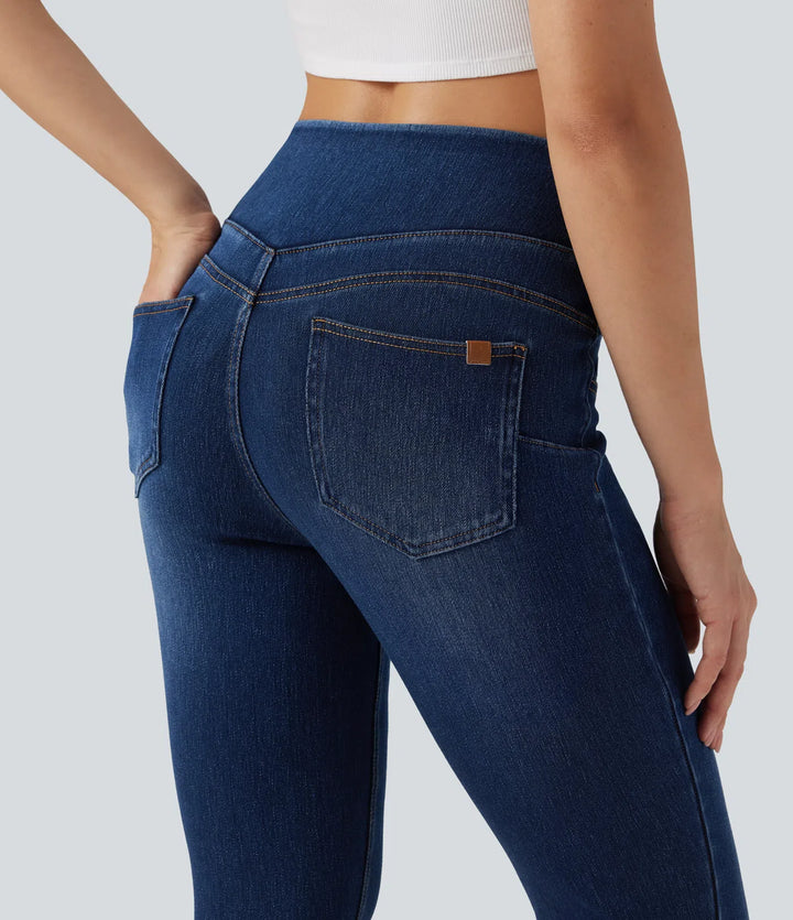 Halara Flex High Waisted Denim Casual Skinny 7/8 Leggings with Pockets