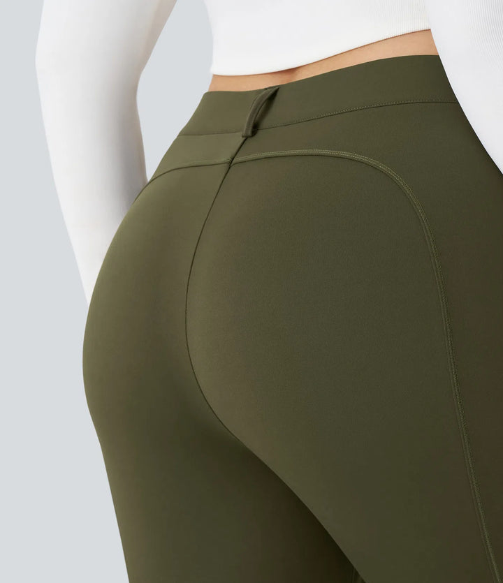 DayStretch High Waisted Zipper Pockets Solid Slim Hiking Plus Size Cargo Trousers