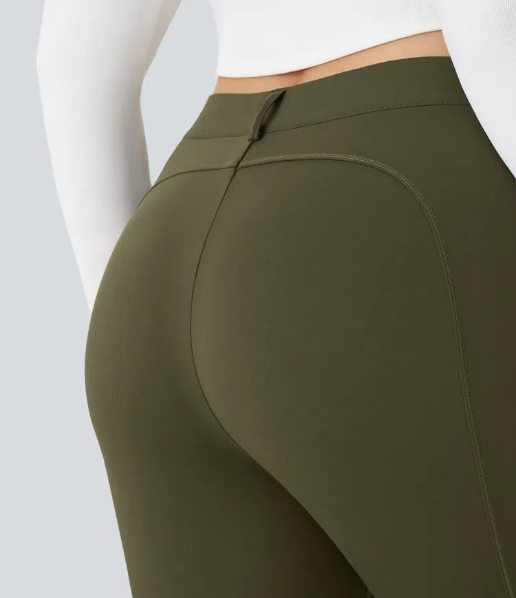 DayStretch High Waisted Zipper Pockets Solid Slim Hiking Plus Size Cargo Trousers