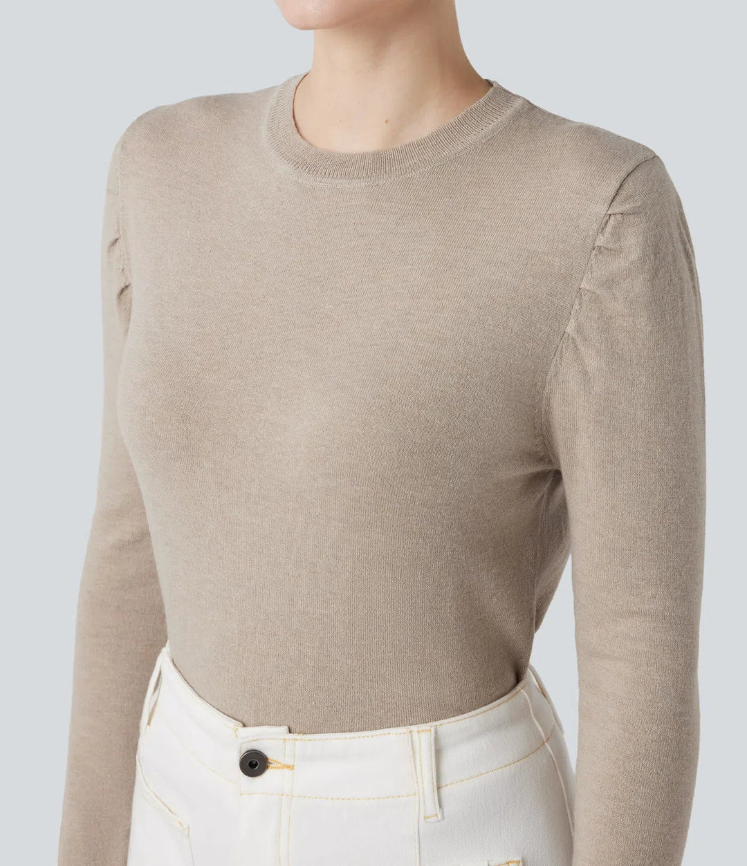 Round Neck Long Sleeve Work Jumper