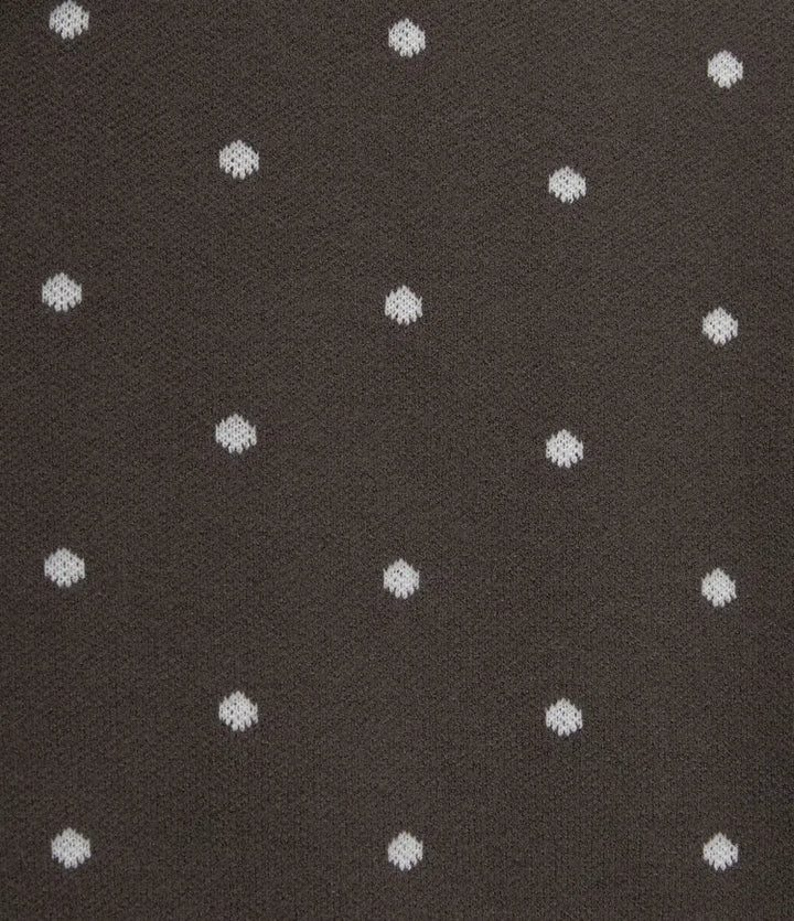 Round Neck Long Sleeve Polka Dot Casual Cardigan
