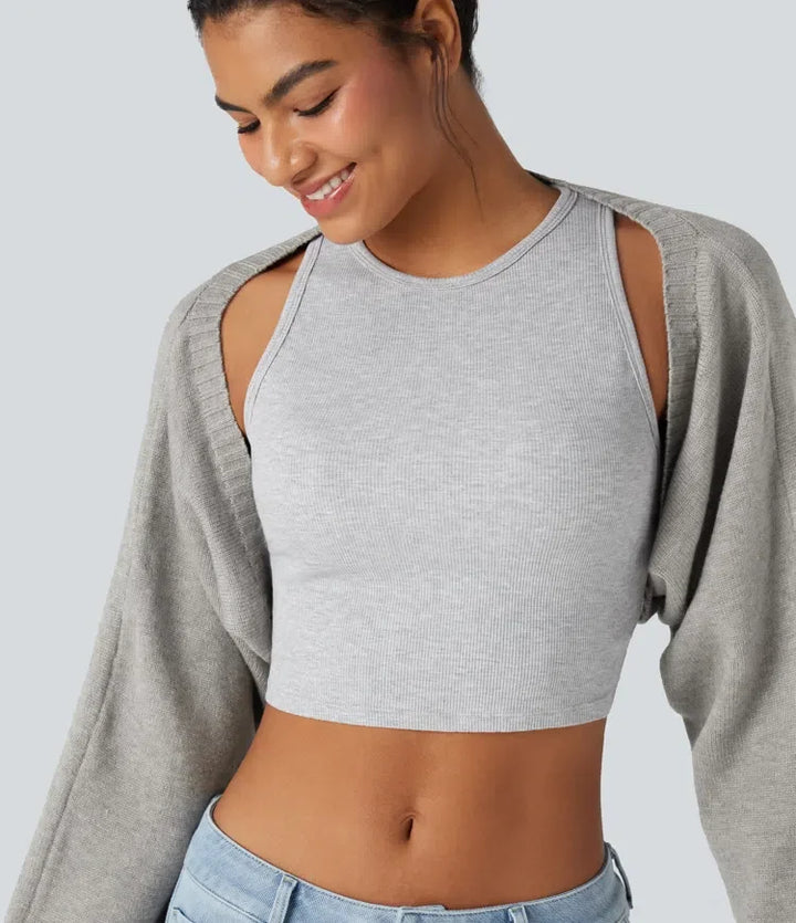 Reglan Long Sleeve Relaxed Fit Casual Jumper Shrug
