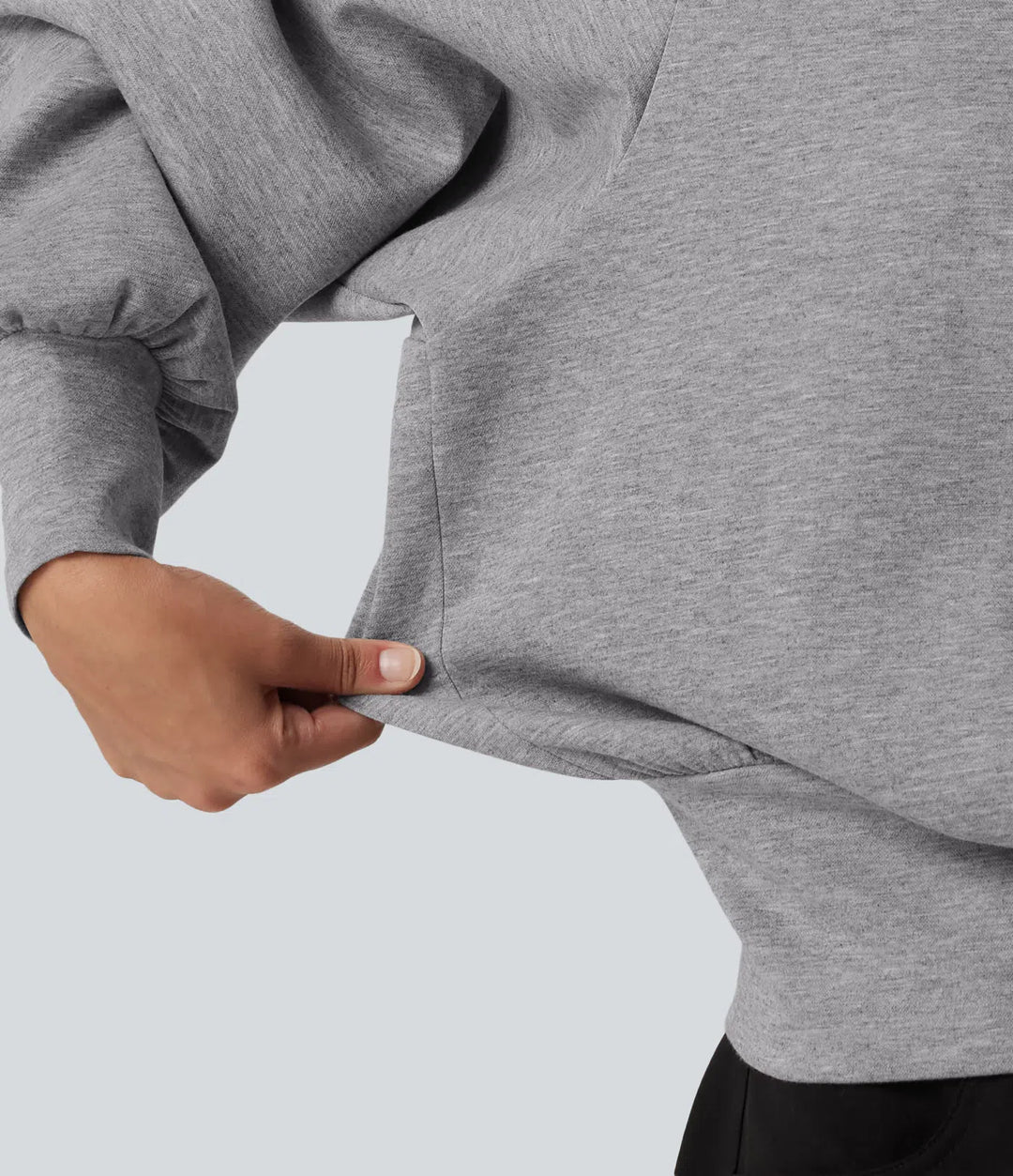 Round Neck Bubble Long Sleeve Casual Sweatshirt